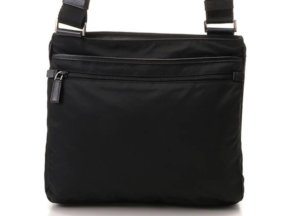 Prada Tessuto Saffiano Leather Shoulder Bag Black